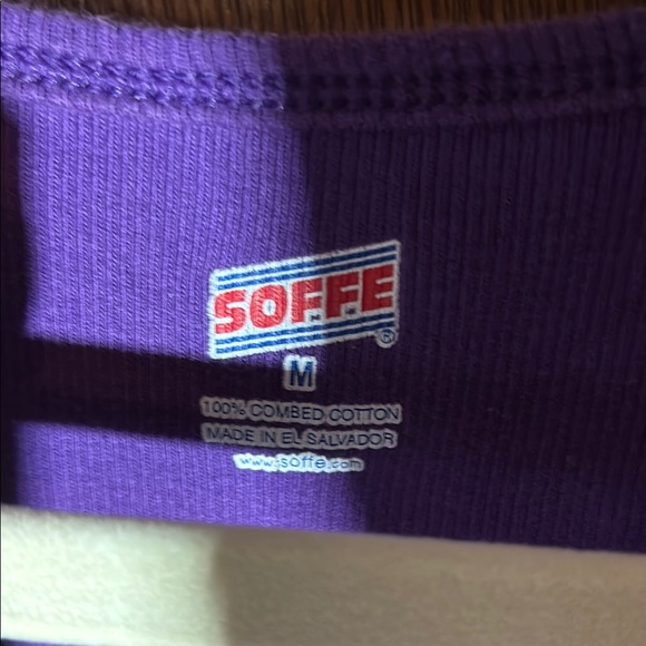 Soffe Fitted Sleeveless Purple Tank Top - Picture 2 of 4